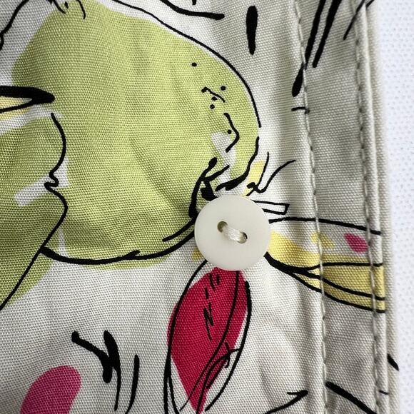 Ann Taylor LOFT Petites Apple Rain Coat Green Pink White Size XSP *NOTE FLAW* - Picture 11 of 13